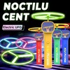 Red Led Light Up Pull String UFO Flying Saucer Disc