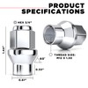 White Knight 7807-4 Chrome ET Bulge Lug Nut - 4