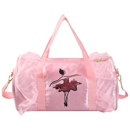 Pinsheng Girls' Ballet Dance Bags, Princess Shoulder Bag, Pink Sports Bag, Ballet Bag, Duffle Bag, Ballet Bag, Gymnastics Handbag, Children's Bag for Ballerina Dancer, pink