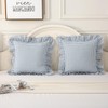 Silnuo Light Blue Plaid Ruffle Throw Pillow Covers Set of