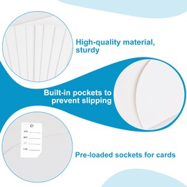 10Pcs A4 File Folder, A4 Cardboard Folders with Cards Slot, 300gsm Square Cut Folder Single Insert Folder, Presentation Document Folder, Paper Portfolio for School Office Home, 31x22cm, White