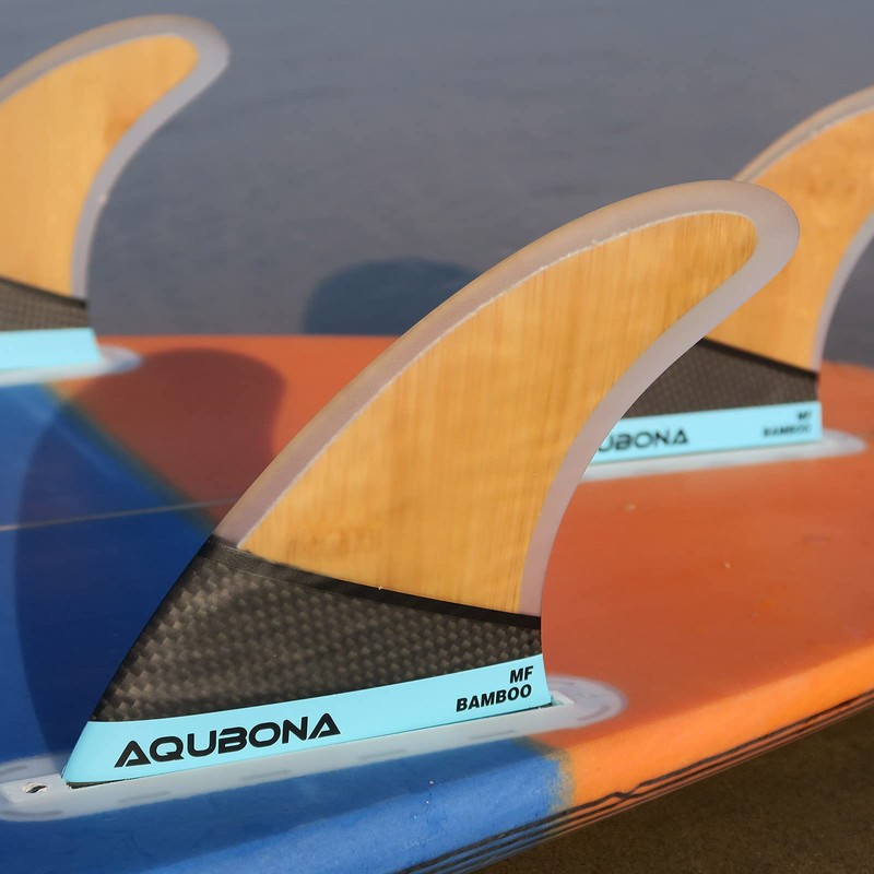AQUBONA Surfboard Fin Single Base MF Fiberglass Surfing Thruster with