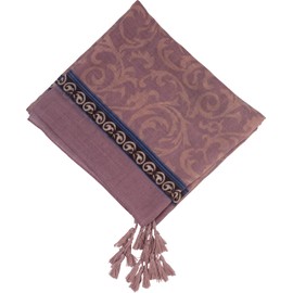 fashionchimp Women's Scarf with Decorative Tassels and Pattern Mix Embroidery Fringe Scarf Triangle Scarf, Pink Ornaments