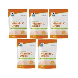5 Pack Quality Choice Vitamin C Dietary Supplement Drops Citrus Flavor 30 Count