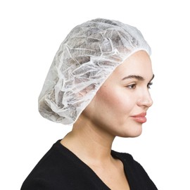 SAFEKO Unisex Polypropylene Bouffant Caps, 1,000 Count [WHITE | 21"]