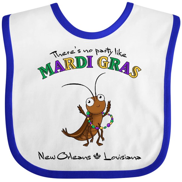 inktastic There's No Party Like Mardi Gras-roach Baby Bib White