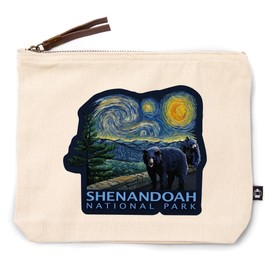 Lantern Press Shenandoah National Park, Virginia, Starry Night National Park Series, 100% Cotton Zipper Pouch, Travel Accessory, Go Bag