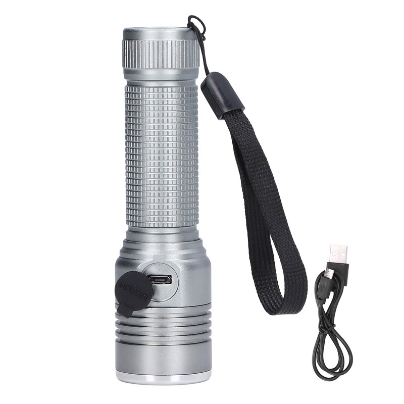LED Flashlight Telescopic Zoom Protective Function Aluminum Alloy Barrel 2000LM