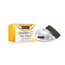 Sence Vitamin C Day Cream, Face Cream Women, Face Cream Men - Moisturising Cream Face, Day Cream with Citric Acid and 4 Hyaluronic Acids, Vegan Beauty Skincare, 2 x 50 ml