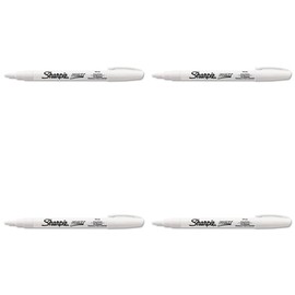 Sharpie SAN35543 Paint Marker, Fine Point, Oil Based, White, 4 Packs