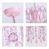 Q&S Mini Crystal Chandelier, Modern Pink Chandelier,Small Hanging Light Fixture