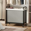 WOWLIVE Laundry Hamper 3 Section, 120L Rolling Laundry Basket with