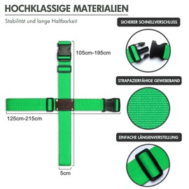 Luggage Strap Set of 4 – Luggage Strap + Free 2 Luggage Tags – Green, 4 Bands - Green