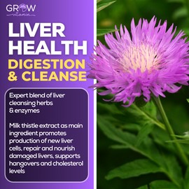 Grow Vitamin Liver Cleanse, Detox & Repair, 1,166 mg Support Supplement with Milk Thistle