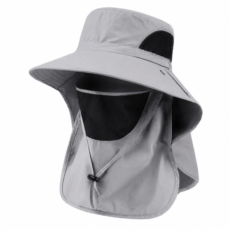 Wide Brim Sun Hat with Neck Flap for Outdoor Travel