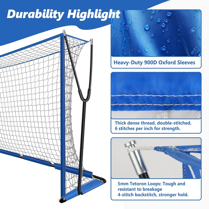 12x6 FT Soccer Goal for Backyard with Stable Outward Angled