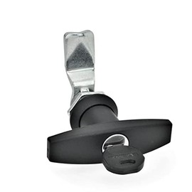 Ganter Normelemente GN 115-SCT-14 115-SCT-14 Locking with Cylinder Key, Actuation with T-Handle, Latch Distance A: 14 mm