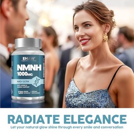 NMNH Capsules, NAD+ Booster for Cell Energy and Mental Clarity, Vitality & Focus, Pack of 120