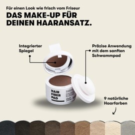 O.C. HAIRCARE Roots Powder for Thickening Hair - For Secret Corners, Parting and Hairline - Recommended by Leading Salons - 9 Colours - Resistant Hair Powder (Ash Brown)