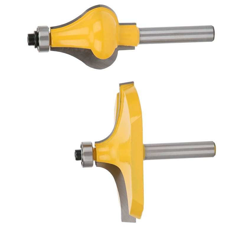 2pcs 8mm Shank Armrest Handrail Router Bit Set with Bearing