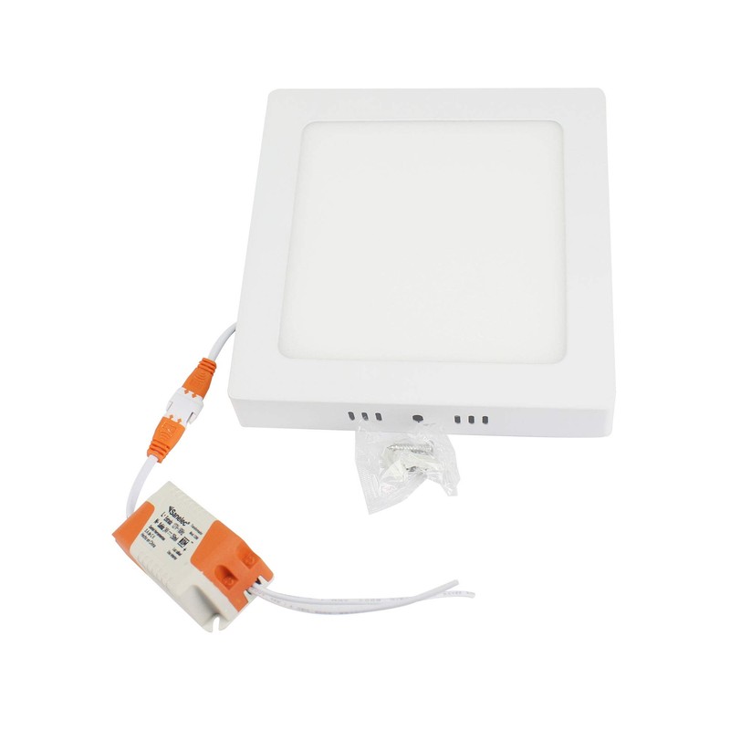 Sanelec 1297 Lámpara Cuadrada de Sobreponer, 12 W, Luz Cálida