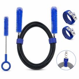 CPAP' Hose Cleaning Kit with 6.5ft Flexible Brush, Soft Mask Brush & 2 Hanging Clips, Universal CPAP' Accessories for Tube Mask Connector Tank Maintenance, Blue
