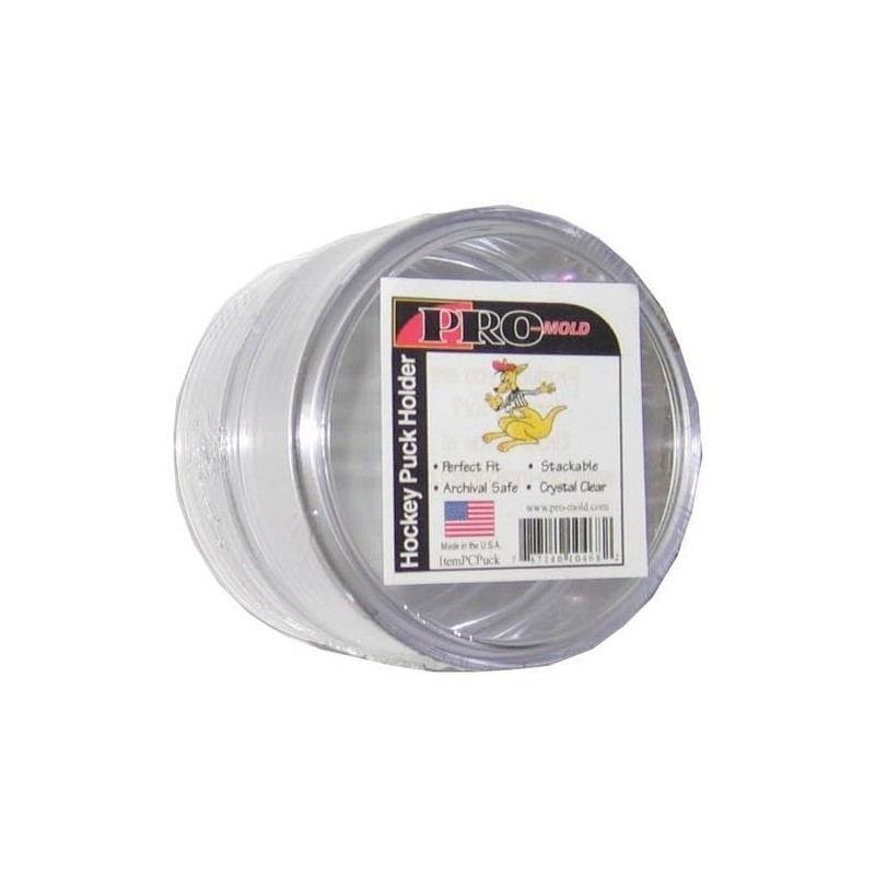 2 Pack - Round Hockey Puck Holder | Clear Stackable