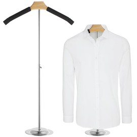 Adjustable T-Shirt Display Stands for Retail Vendors, Shirt Display Hanger Rack with 9.8ft Double-Sided Tape, Portable Clothes Hanging Rack for Shirts Coats, Adjustable Height 16-28 Inches 1PCS