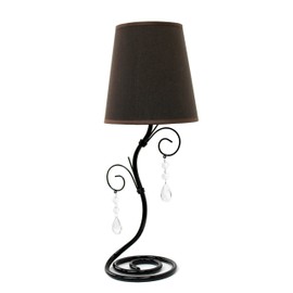 Simple Designs Home LT2010-BWN Twisted Vine Hanging Crystals Table Lamp, Brown