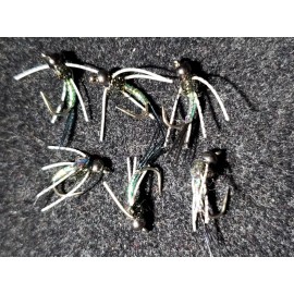 IDYLWILDE BEAD HEAD SIZE 14 PEARL RUBBER LEGS IDYLWILDE FLY COMPANY