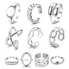 Diamday Pack of 10 Gold Chunky Rings for Women 14