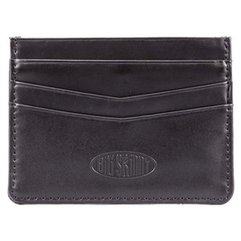 Big Skinny Mini Skinny Leather Card Slim Wallet, Holds Up to 12 Cards, Black