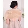 fxmimior Sleeveless Faux Fur Shawl Wedding Fur Wrap Bridal Fur