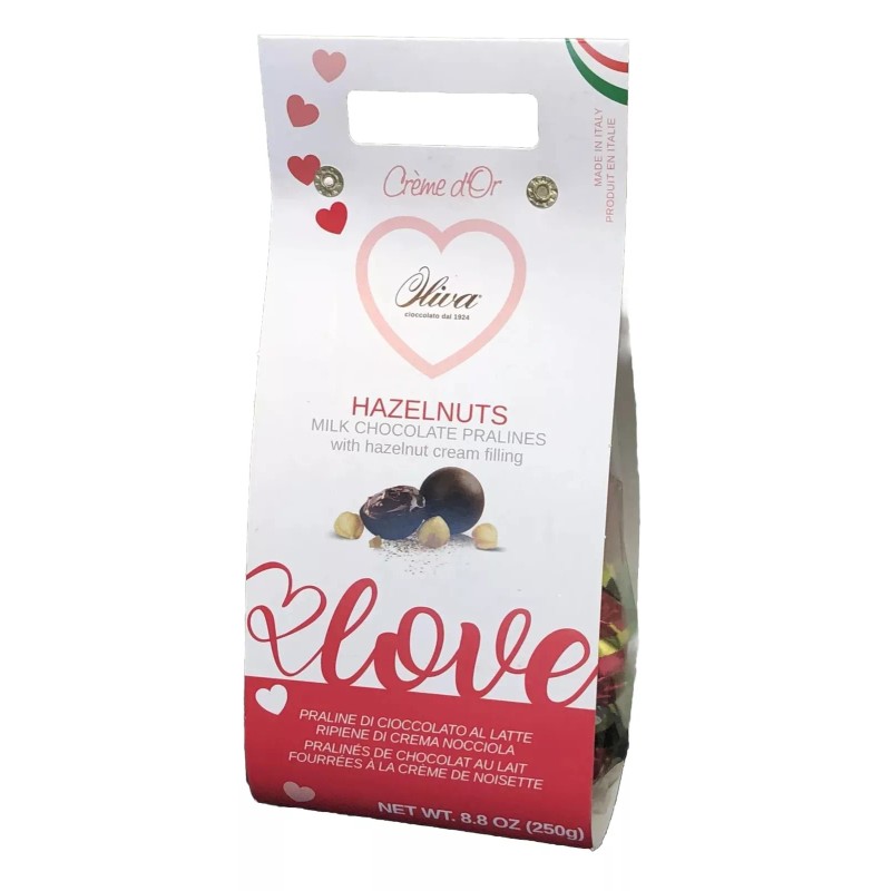 Oliva Valentine’s Day Cream D’Or Hazelnuts Milk Chocolate Pralines 8.8