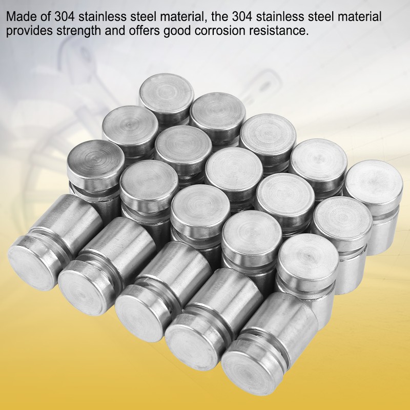 20pcs M16*20mm Stainless Steel SS304 Glass Standoff Advertise Fixing Pin