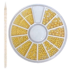 Nail-riche/Nail Riche Premium Stainless Steel Ball with Crystal Stick for Nail Art (Gold)
