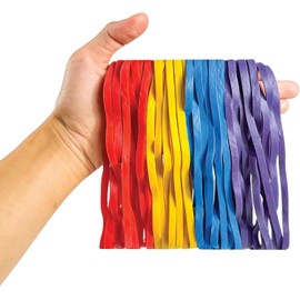 Yosogo Extra Large 8 Inch Big Postal Rubber Band - Assorted Colour Heavy Duty Elastic Biodegradable Natural Rubber Bands (30 PCS)