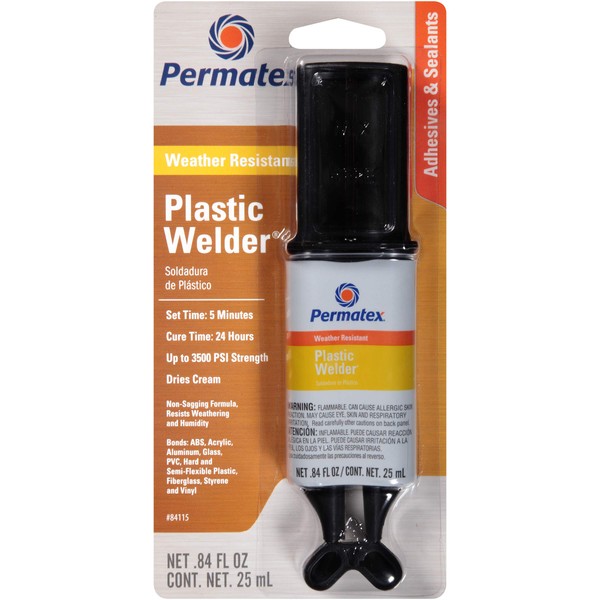 Permatex 84115 5-minute Plastic Weld Adhesive, 0.84 oz. , Black