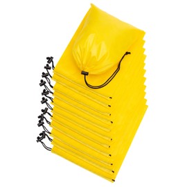 Drawstring Bag - Nylon Cinch and Ditty Stuff Pouch with Toggle for Gym, Sports, Luggage, Storage, Travel - Dopp Kit - Lightweight, Foldable and Compact Multi-Purpose Pack (7 x 9, Yellow)