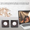 01 Desktop speakers, USB/DC5V plastic speakers, stereo black for laptop