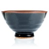Japanese Ceramic Rice & Soup Bowl with Black Tenmoku Glaze