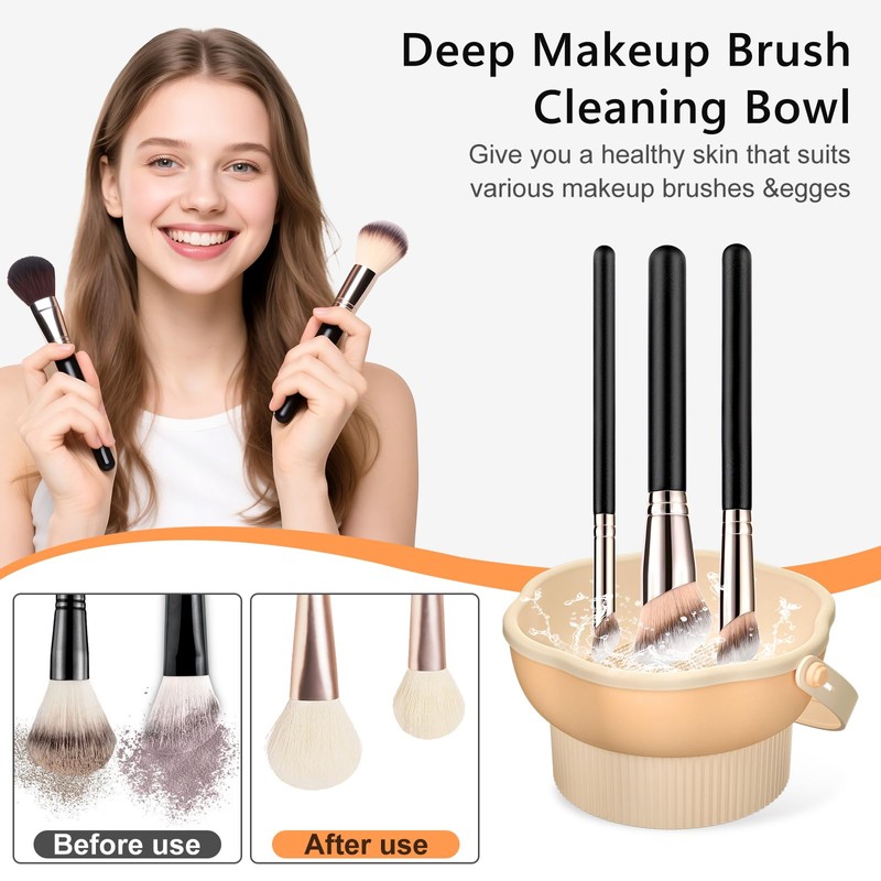 senbowe 3 in 1 Makeup Brush Cleaner Mat, Silicone Makeup
