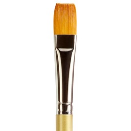 KINGART Premium Original Gold 9300A-14 Flat Shader Series Artist Brush, Golden Taklon Synthetic Hair, Short Acrylic Handle, for Acrylic, Watercolor, Oil and Gouache Painting, Size 14