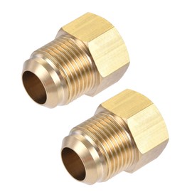 sourcing map Brass Pipe Fitting, SAE 45 Degree 5/8 Flare Male to 1/2 SAE Female (7/8"-14UNF Male to 3/4"-16UNF Female), Tube Adapter Connector, for Air Conditioner Refrigeration