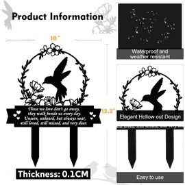 MTOPHLS Memorial Grave Markers for Cemetery Double Sided, 13.2 x 10 Inch Memorial Plaques Metal Grave Stake Decoration for Mom Dad Outdoors Yard Garden Sympathy Decor