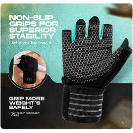 Special Essentials Workout Gloves - Non-Slip Weight Lifting Gloves with Padding and Wrist Strap for Men and Women's Gym Training and Exercise