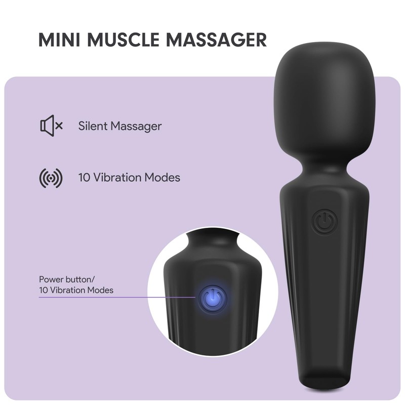 MANFLY Rechargeable Mini Back Massage, Handheld Quiet Powerful Neck Muscle