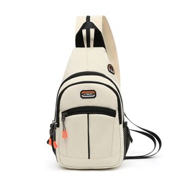 FANDARE Unisex Chest Bag Sling Bag School Backpack Sports Bag Men Women School Bag Shoulder Bags Crossover Backpack Shoulder Bag for Outdoor Travel Camping Hiking Backpacks Daypacks Grey/White