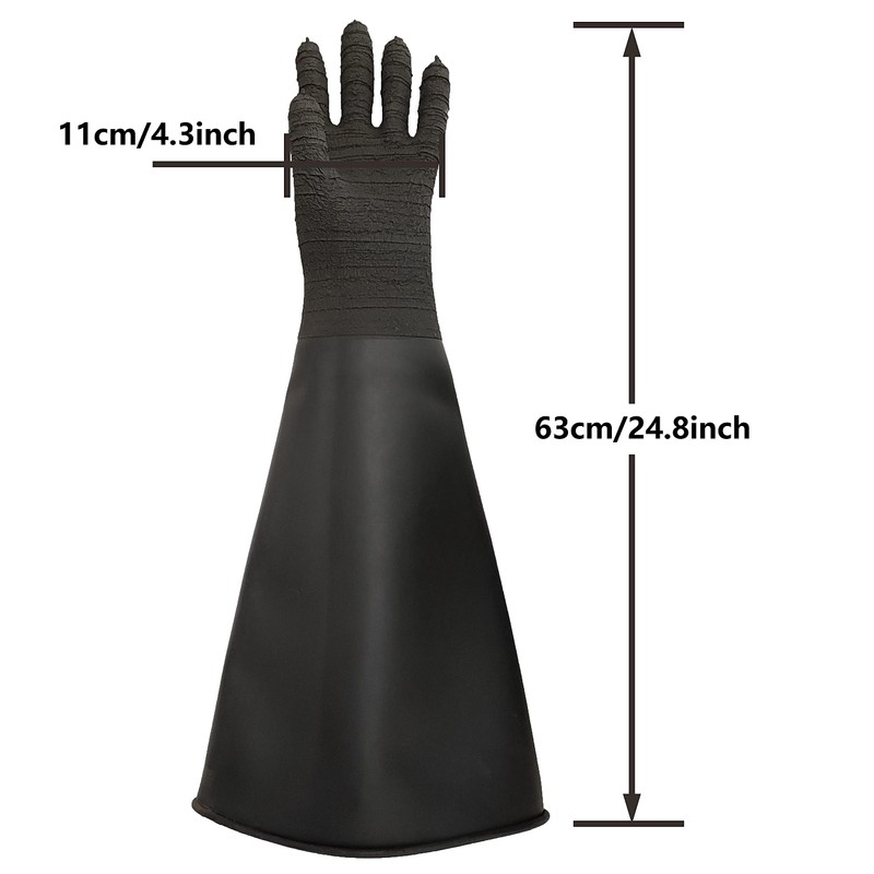 HOLDWIN Heavy Duty Sandblasting Gloves 24.8" Rubber Gloves for Sandblaster
