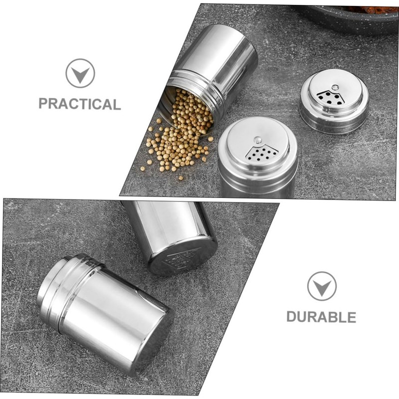 Gatuida Stainless Steel Seasoning Jar with Dial Condiment Container for
